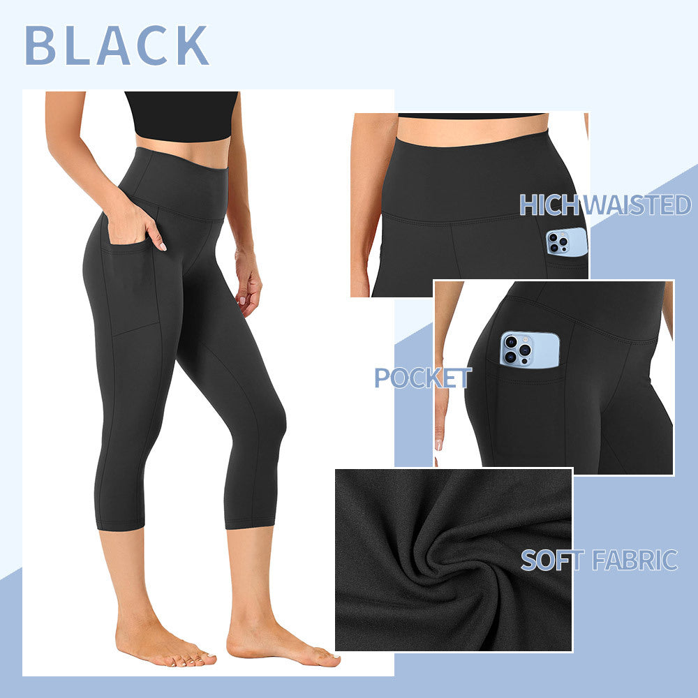 Damen Kompressions-Leggings mit Bauchkontrolle und seitlichen Taschen Drune