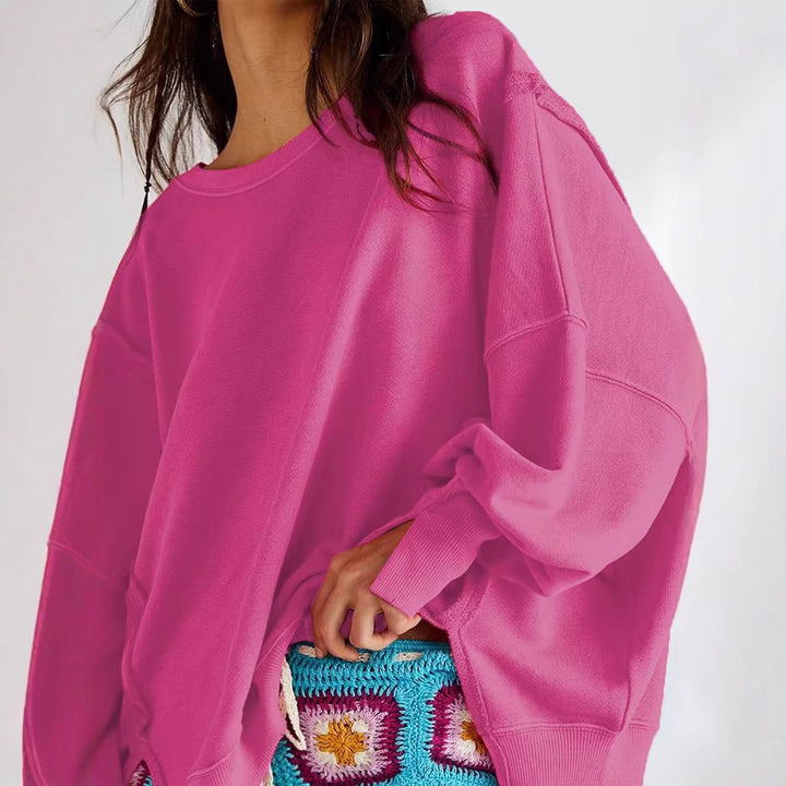 Damen Oversized Sweatshirt mit lässigen Puffärmeln Drune
