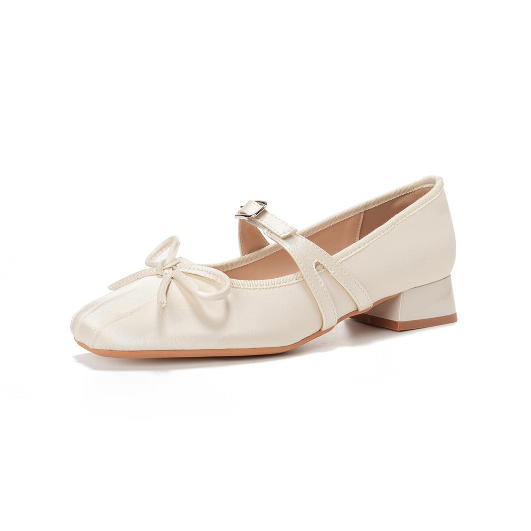 Damen Ballerinas mit dekorativem Riemchen und komfortablem Blockabsatz Drune