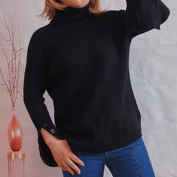 Damen Ribbed Rollkragenpullover mit elegantem Schnitt Drune