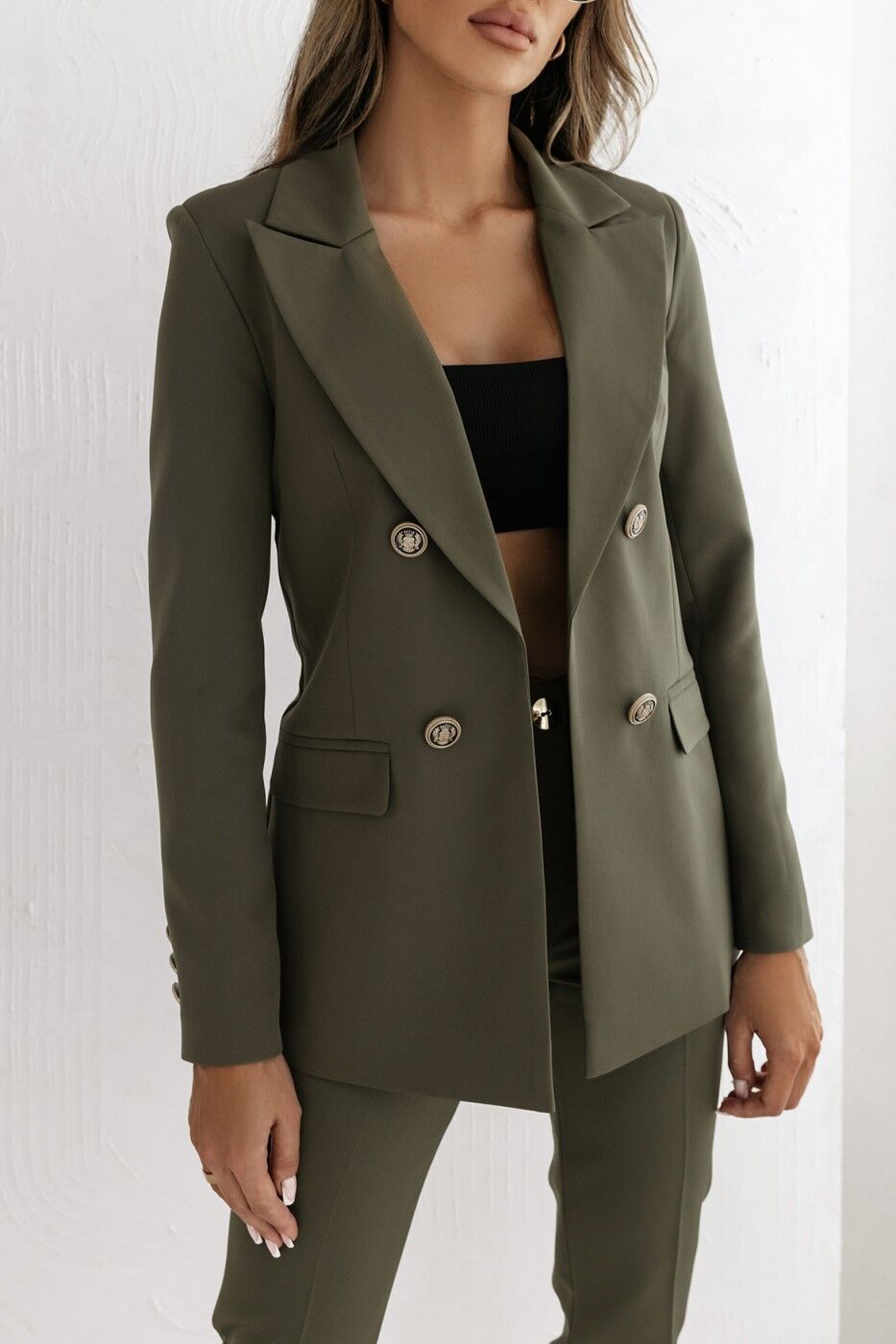 Damen Blazer mit doppelter Knopfverschluss und luxuriösen Details Drune
