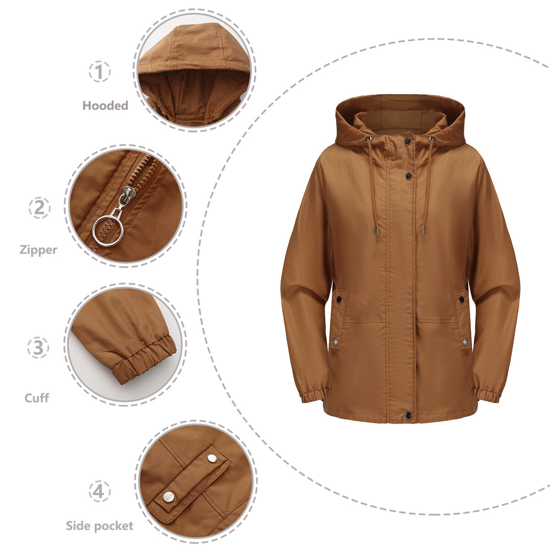 Damen leichte Windjacke mit verstellbarem Bund Drune