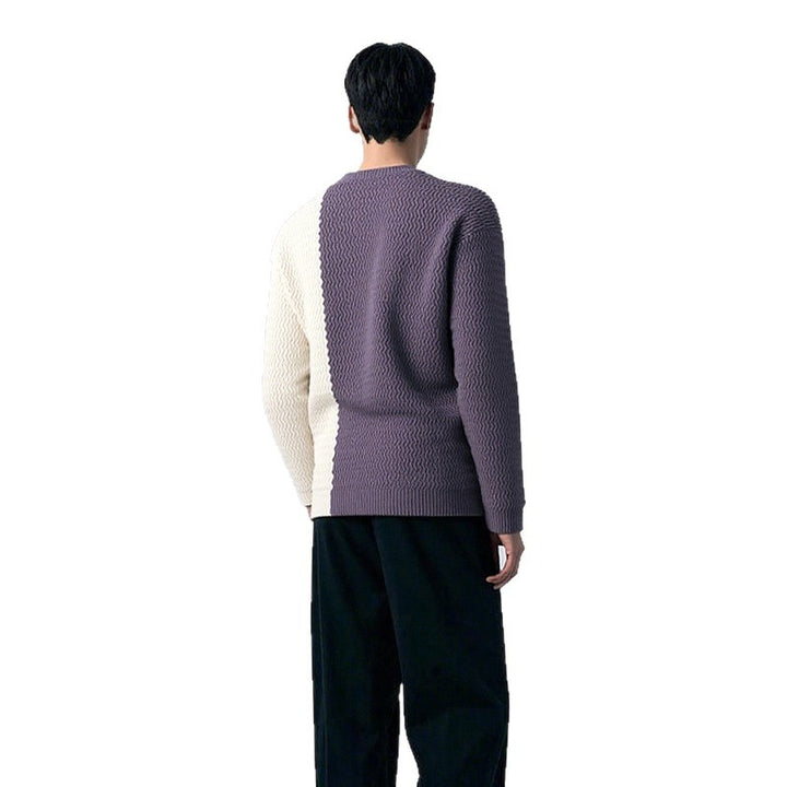Herren modischer Pullover mit strukturiertem Design und einzigartigen Knotendetails Drune