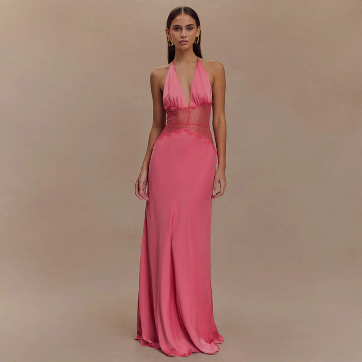 Damen Abendkleid mit Spitze und elegantem tiefem Ausschnitt Drune