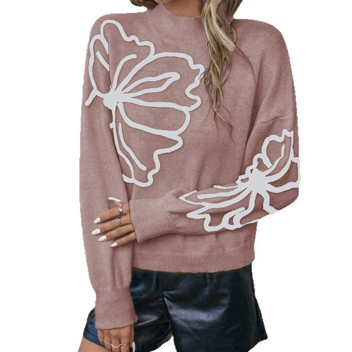 Damen Strickpullover mit floralem 3D-Design Drune