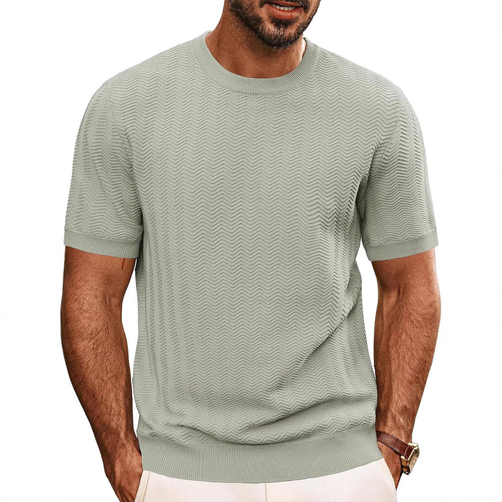 Herren strukturiertes Rundhals T-Shirt Drune