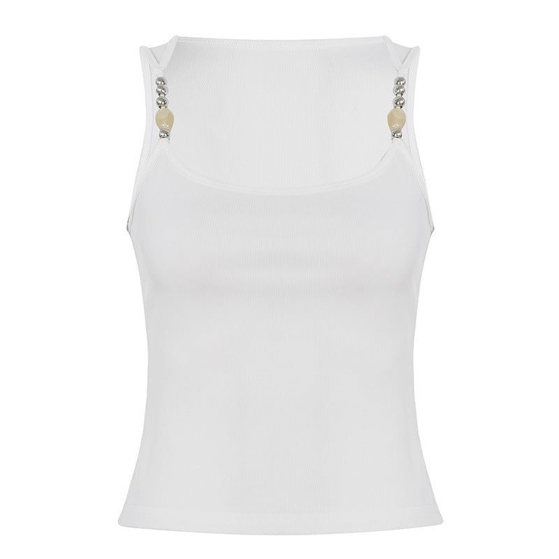 Damen asymmetrisches Crop-Top mit verstellbarem Halter Drune