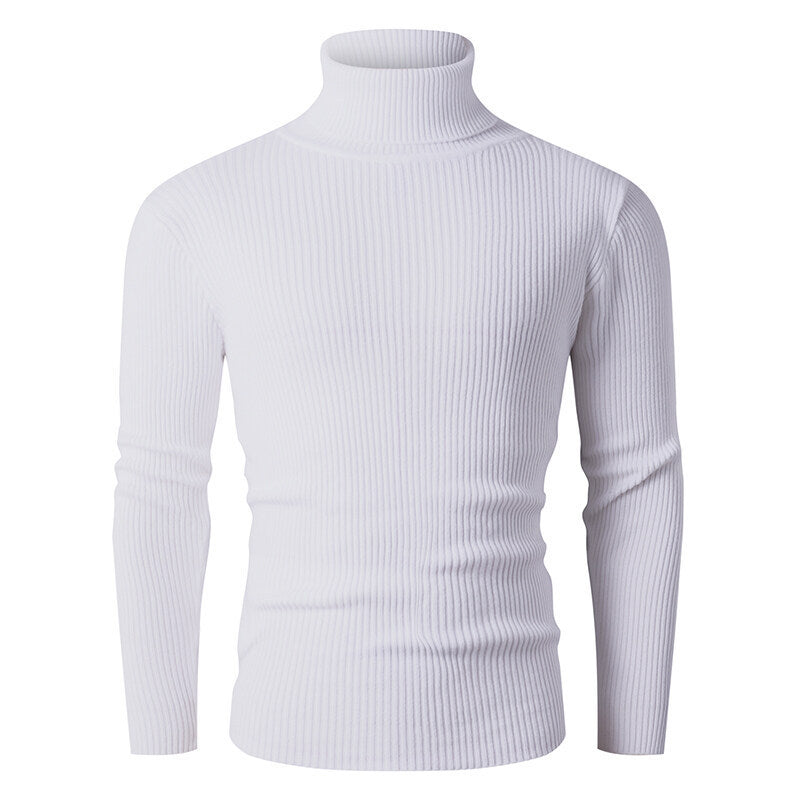 Herren eleganter Rollkragenpullover aus strukturiertem Strickmaterial Drune