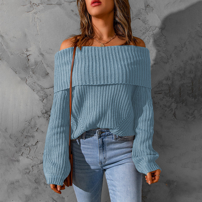 Damen Off-Shoulder Strickpullover Drune