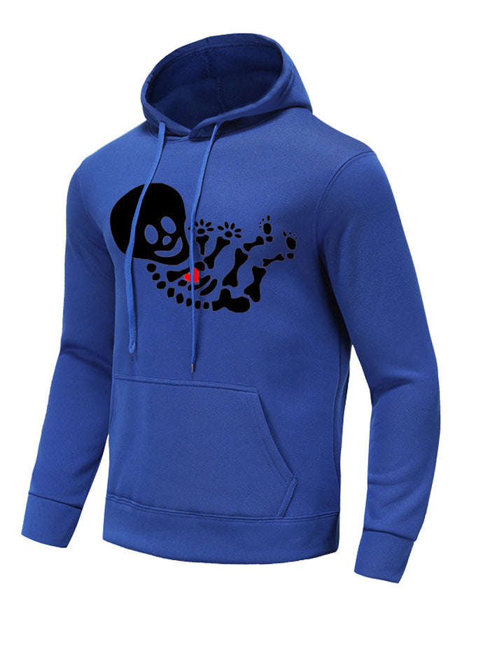 Herren Kapuzenpullover mit kreativem Skelett-Design Drune