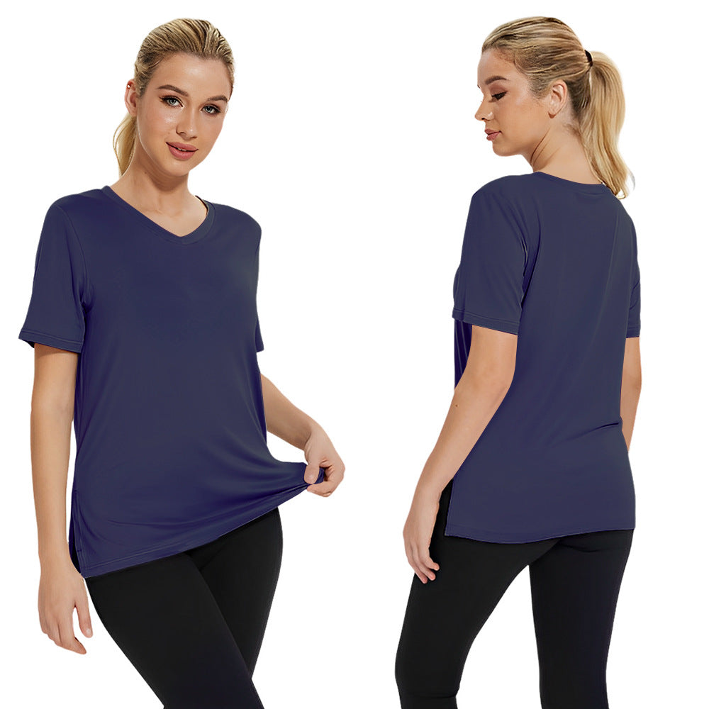 Damen Funktionales V-Ausschnitt Sportshirt mit atmungsaktiver Technologie Drune