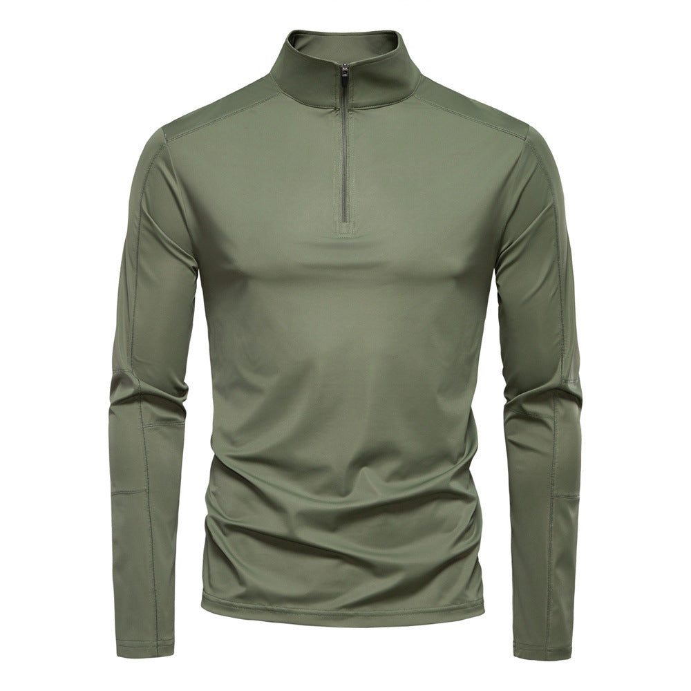 Herren nan Funktions-Langarmshirt mit Stehkragen und halbem Reißverschluss Drune