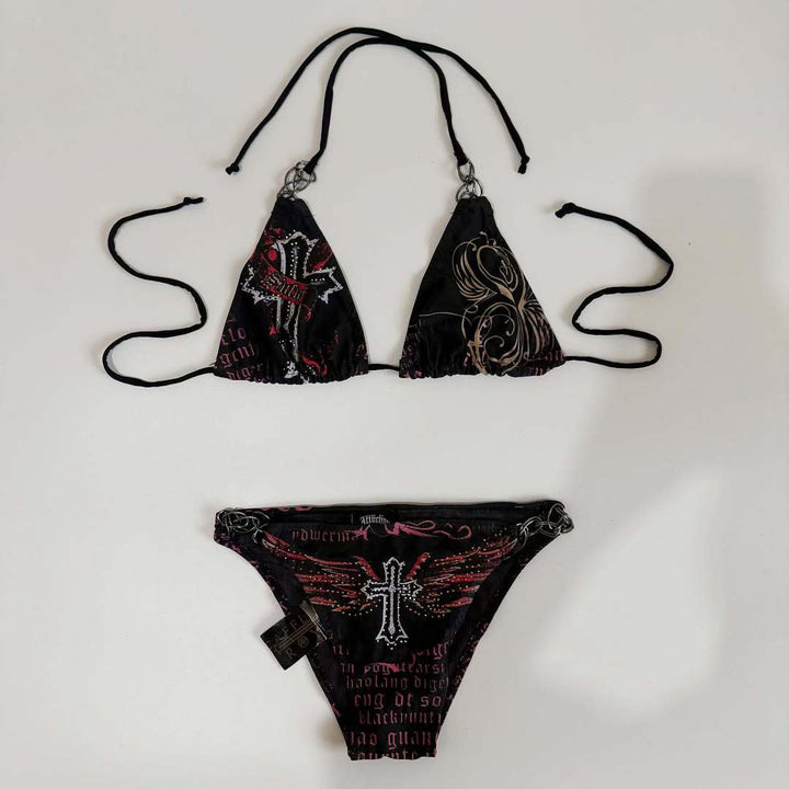 Damen Triangel-Bikini mit kreativem Muster Drune