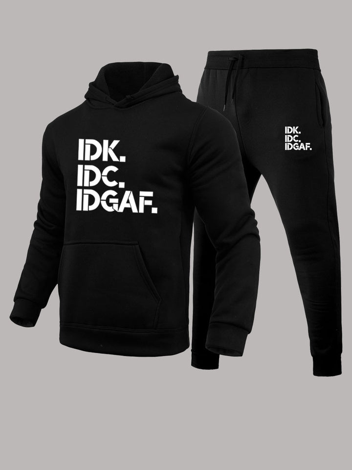 Damen lässiges Hoodie und Jogginghose Set mit auffälligem Statementdruck Drune