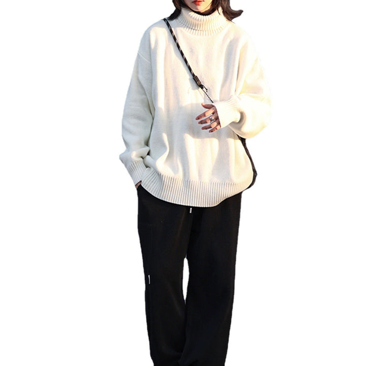 Damen Kuscheliger Strickpullover mit hohem Kragen und lässigem Schnitt Drune