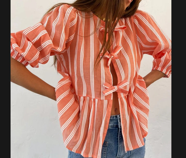 Damen Bluse mit Rüschendetails und raffinierter Knopföffnung Drune