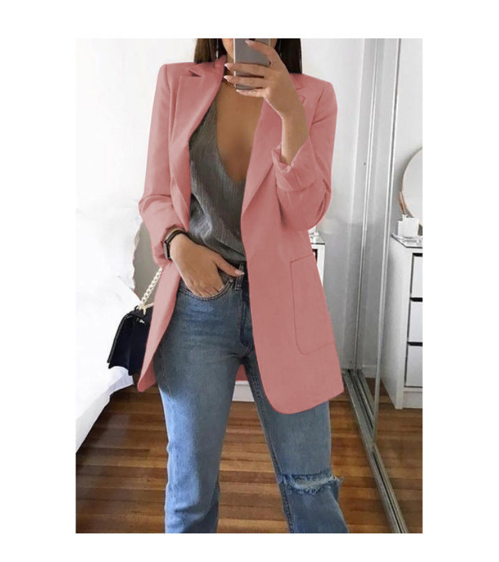 Damen eleganter Blazer mit tailliertem Schnitt und praktischen Taschen Drune