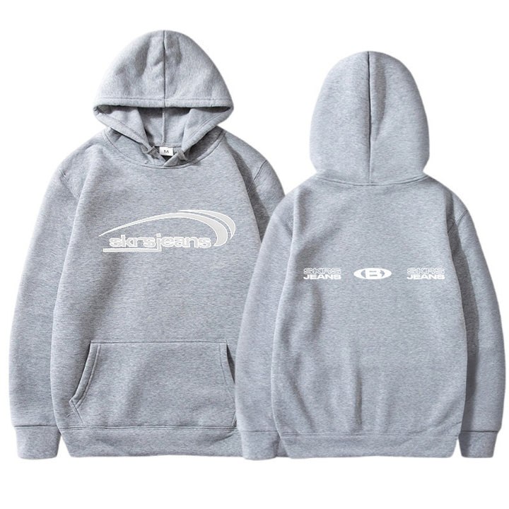 Damen Kapuzensweater mit modernem Logo-Design und praktischen Kängurutaschen Drune