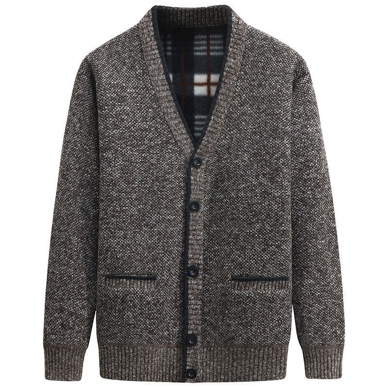 Herren Strickjacke mit V-Ausschnitt und hochwertigen Details Drune