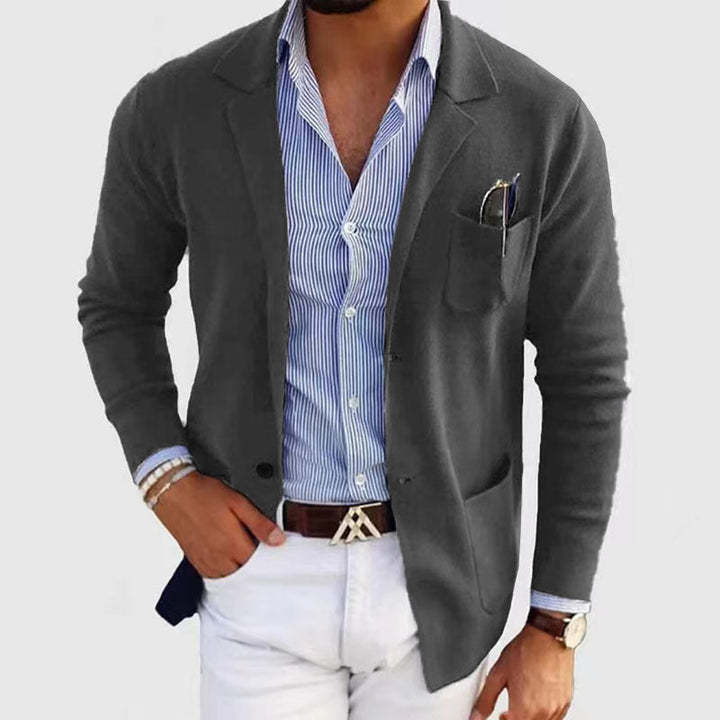 Herren sportlicher Strickblazer mit feiner Struktur und praktischen Taschen Drune