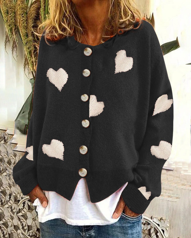Damen Strickjacke mit Herzmotiv und modischem Schnitt Drune