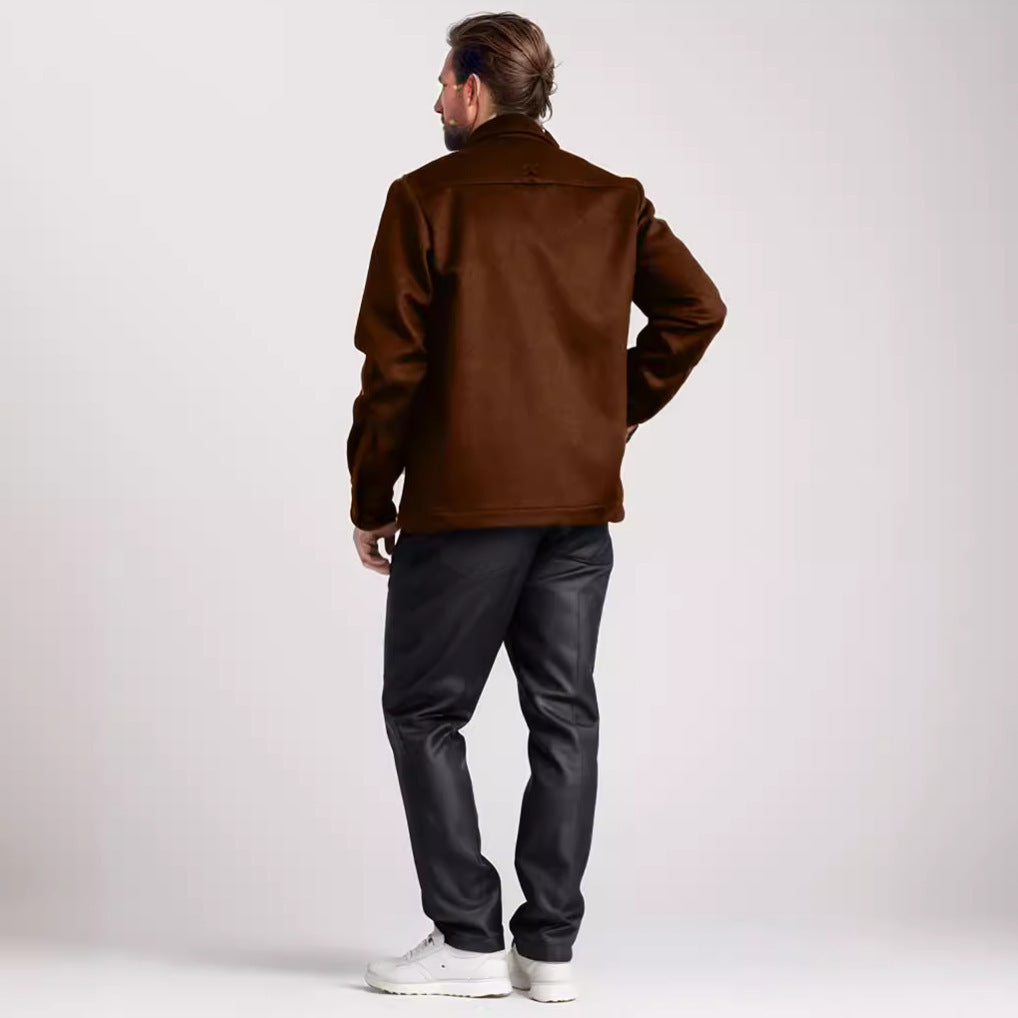 Herren elegante Bouclejacke mit praktischen Taschen Drune