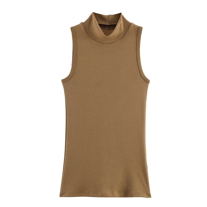 Damen Rollkragen-Tanktop aus weichem Stretch-Material Drune
