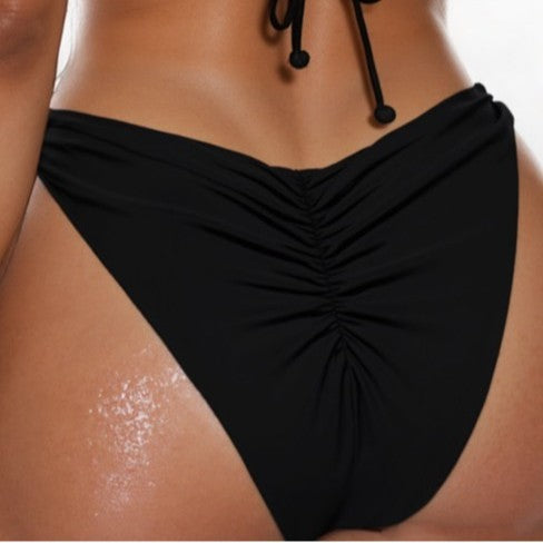Damen Bikini-Höschen mit raffinierten Raffungselementen und hohem Beinausschnitt Drune
