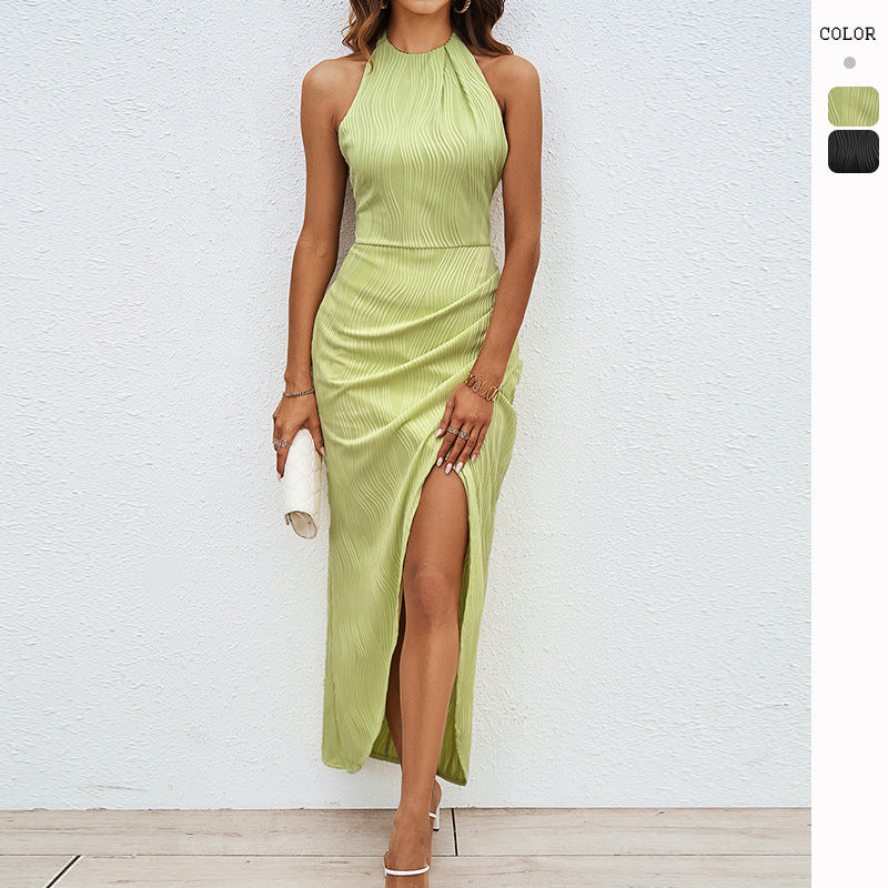 Damen Maxikleid mit raffiniertem Wickel-Design und hohem Schlitz Drune