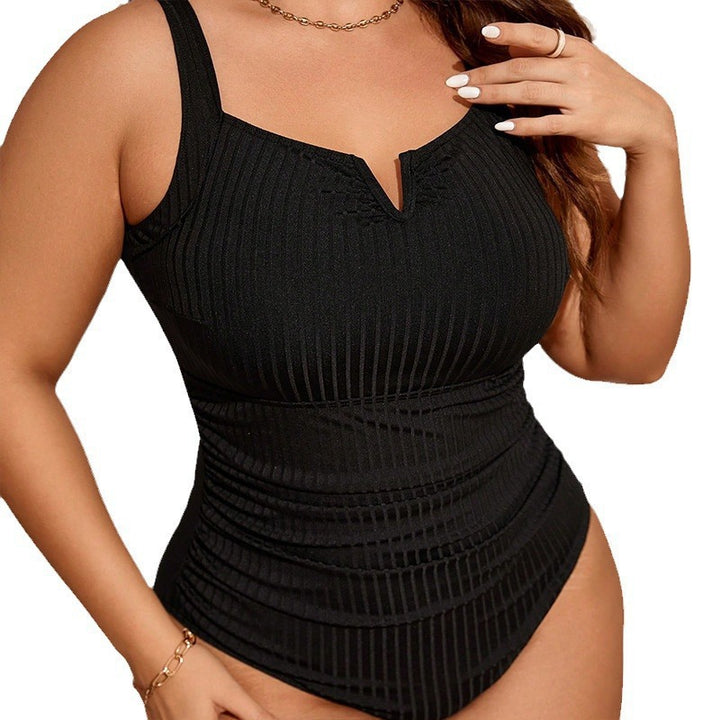 Damen Einteiliger Badeanzug mit stilvollem Rippendesign Drune