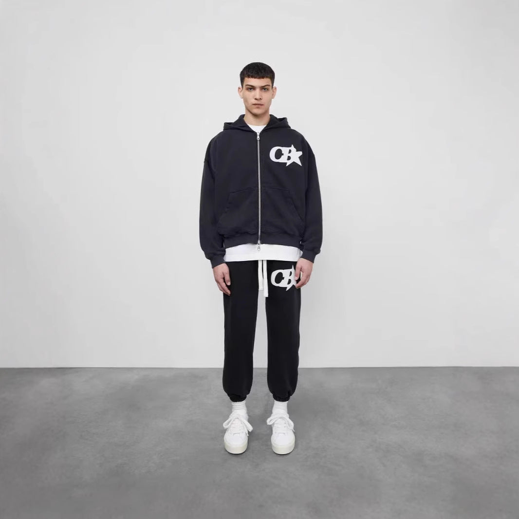 Herren Kapuzensweatjacke mit stylischem Logo und bequemen Bund Drune