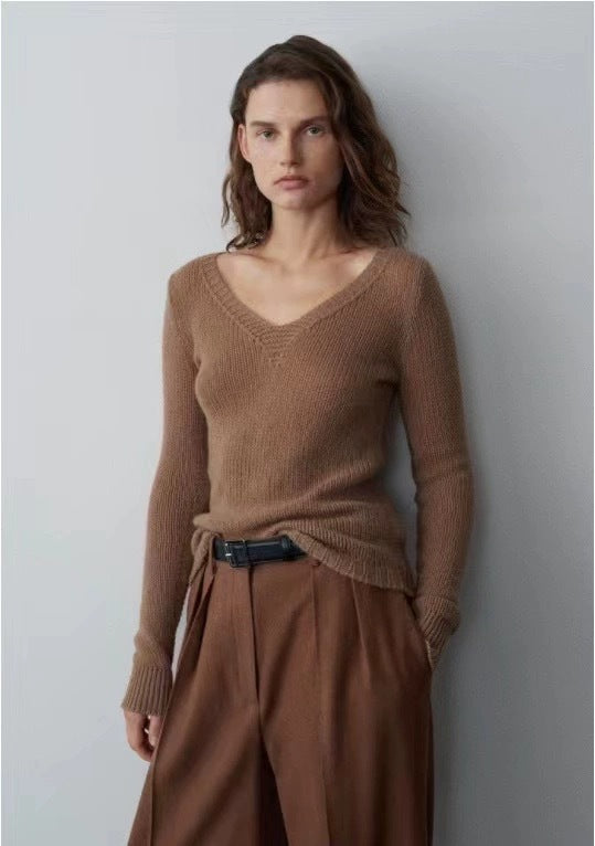 Damen kuscheliger V-Ausschnitt Pullover Drune