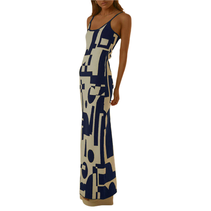 Damen Designer-Midi-Kleid mit stilvollem Grafikmuster Drune