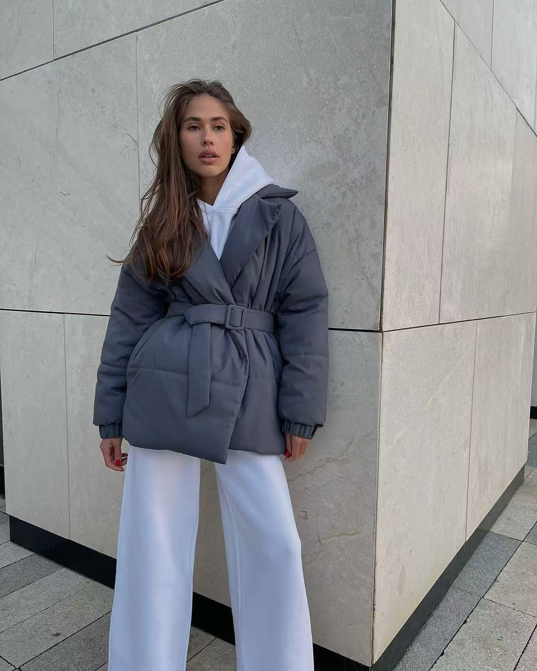 Drune | Taille Baumwolle V-Ausschnitt Pufferjacke