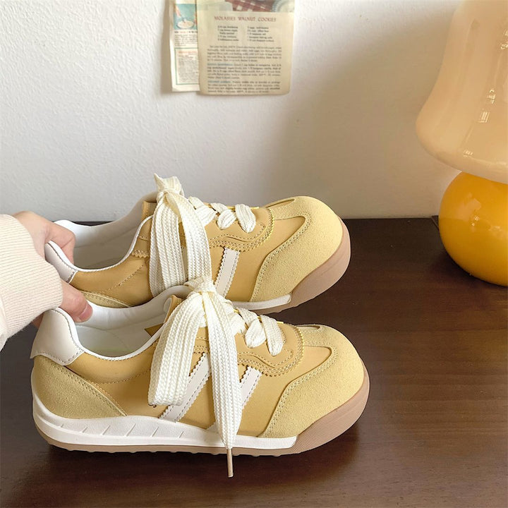 Damen modische Sneakers mit atmungsaktivem Obermaterial und praktischer Schnürung Drune