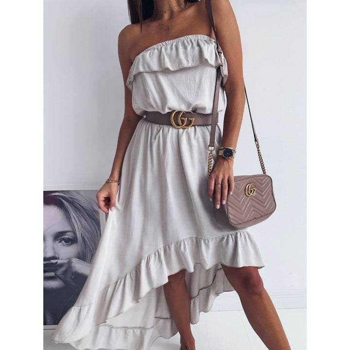Damen Wickelkleid mit Volants und tailliertem Gürtel Drune
