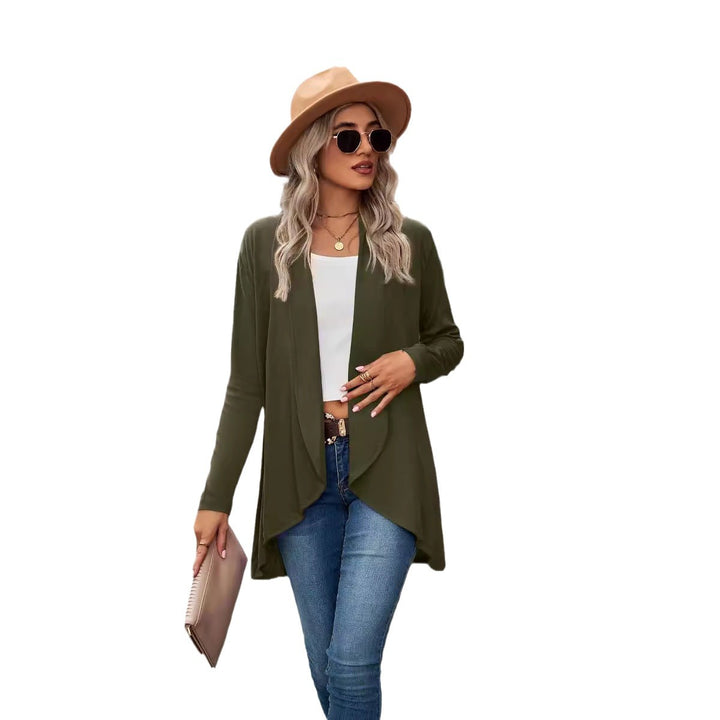 Damen Strickjacke mit asymmetrischem Saum und lässigem Schnitt Drune