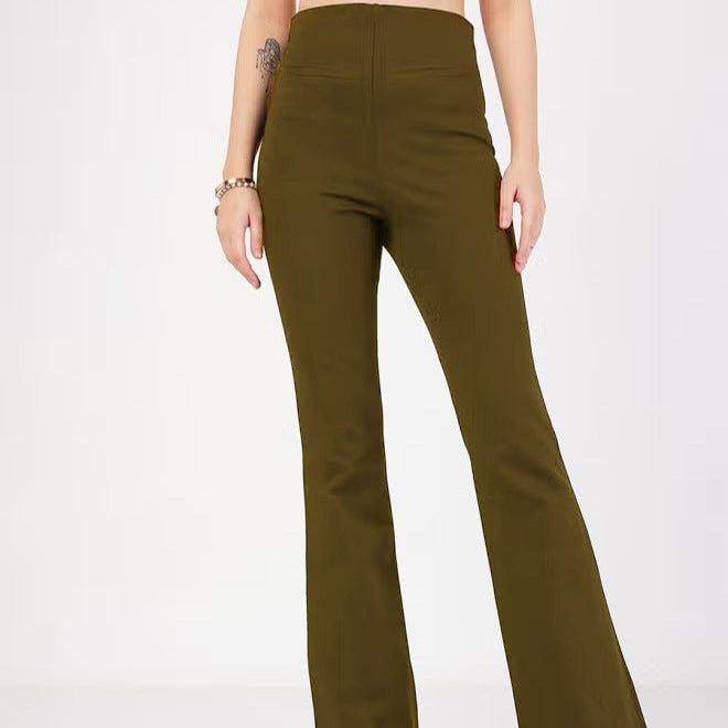 Damen Flared Pants mit hohem Bund und elastischem Material Drune