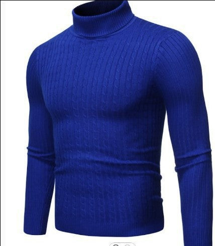 Herren nan gerippter Rollkragenpullover mit Zopfmuster und körpernaher Slim-Fit-Silhouette Drune