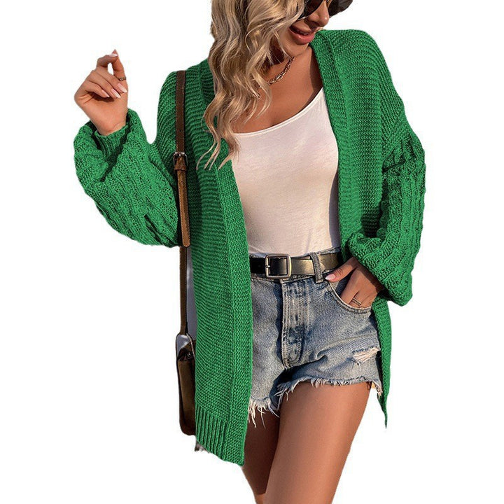 Damen Grobstrickcardigan mit tiefem V-Ausschnitt und seitlichen Schlitzen Drune