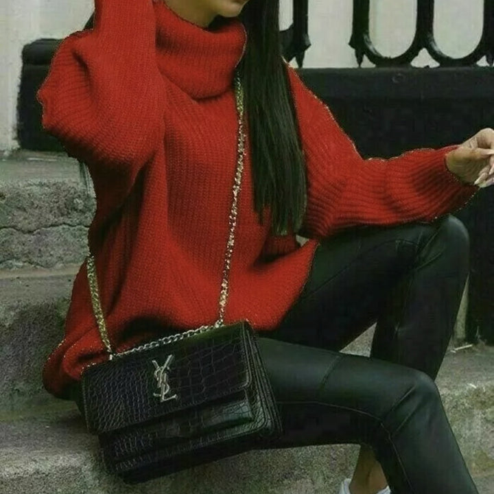 Damen Strickpullover mit Rollkragen und hoher Passform Drune