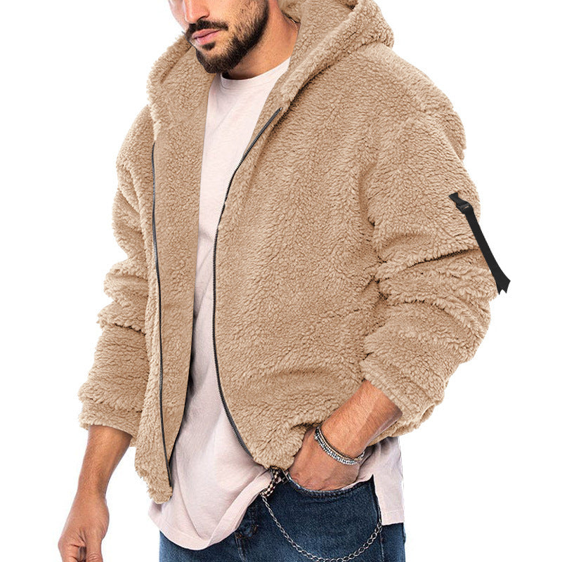 Herren Fleecejacke mit weichem Innenfutter und Kapuze Drune