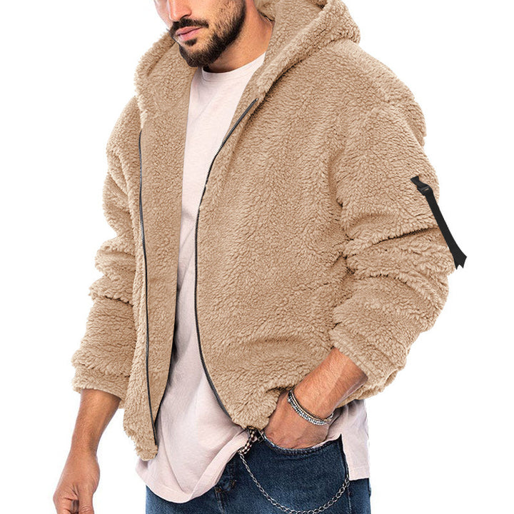 Herren Fleecejacke mit weichem Innenfutter und Kapuze Drune