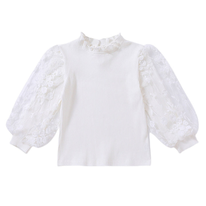 Mädchen Sweatshirt mit floralen Stickermonturen und Rüschen Drune