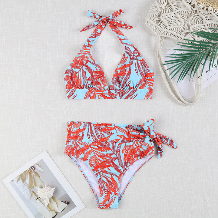 Damen Triangel-Bikini mit verstellbaren Bindebändern und floralem Design Drune