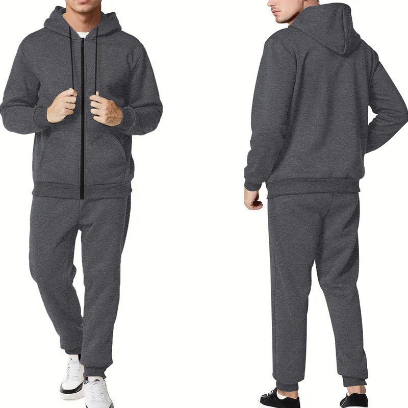 Herren nan zweiteiliges Zip-Hoodie und schmal zulaufende Jogginghose aus French Terry Drune