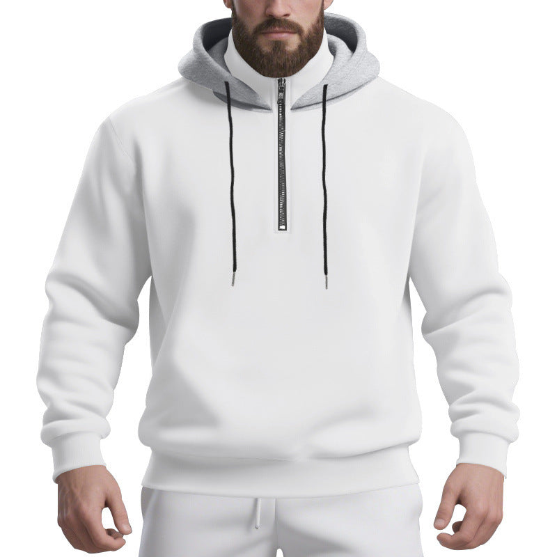 Herren sportlicher Kapuzenpullover mit halbem Reißverschluss und atmungsaktivem Stoff Drune