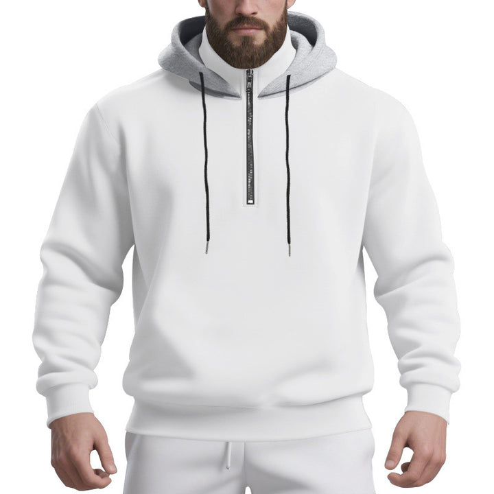 Herren sportlicher Kapuzenpullover mit halbem Reißverschluss und atmungsaktivem Stoff Drune