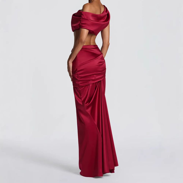 Damen Elegantes One-Shoulder Abendkleid Drune