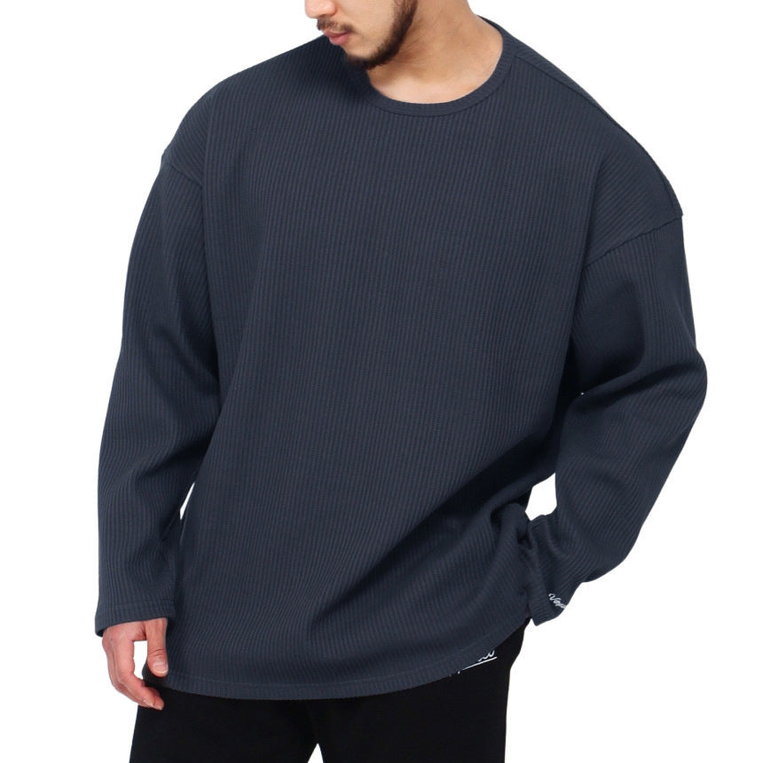 Herren Langarmshirt mit strukturiertem Rippenmuster und modernem Schnitt Drune